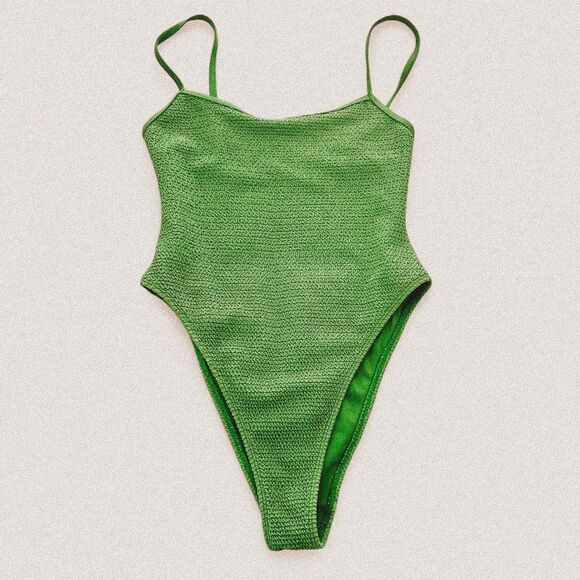 LA Hearts PacSun Scrunched Emerald High-Cut One-Piece Bikini (Size S) 🌿 - Picture 1 of 6